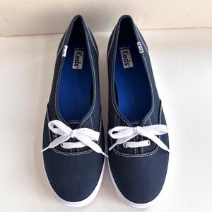 KEDS MINI CANVAS SNEAKER NAVY-BLUE/WHITE SLIP-ON BALLET FLAT SNEAKERS NEW! Sz9.5